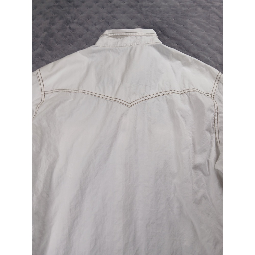 Wrangler Retro Premium Mens White Western Snap Shirt Contrast Stitch L 10MVR531W - Picture 8 of 8